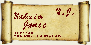 Maksim Janić vizit kartica